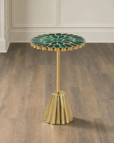 John-richard Collection Peony Accent Table In Gold