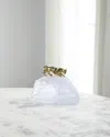 John-richard Collection Perched Brass Panther Sculpture On Selenite In White