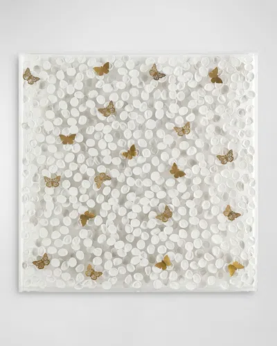 John-richard Collection Petals And Butterflies Alternative Wall Art In White And Gold