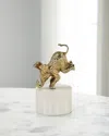 John-richard Collection Playful Elephant Doorstop In Brass