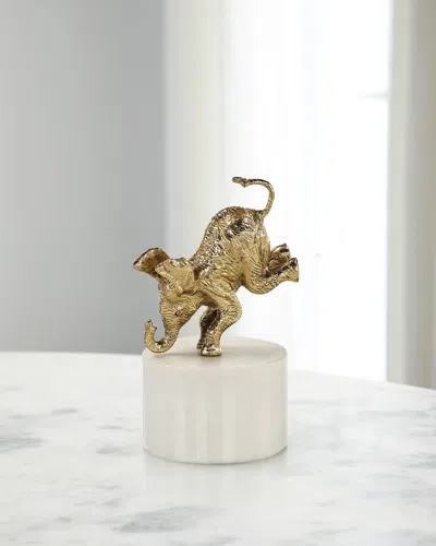 John-richard Collection Playful Elephant Doorstop In Gold
