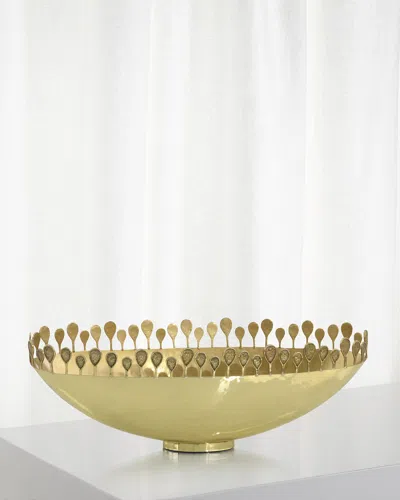 John-richard Collection Polished Brass Oval Crown Bowl In Gold