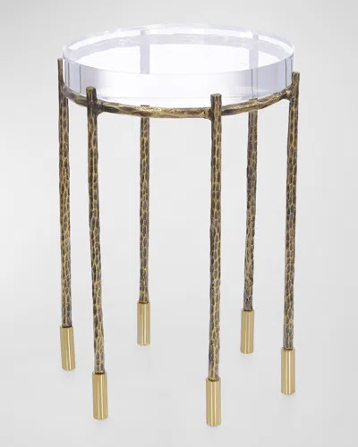 John-richard Collection Pomona Side Table In Clear, Brass