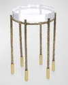 John-richard Collection Pomona Small Side Table In Clear, Brass