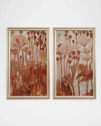 John-richard Collection Poppies No. 1-2 Framed Giclee Diptych By Mary Pratt In Pink
