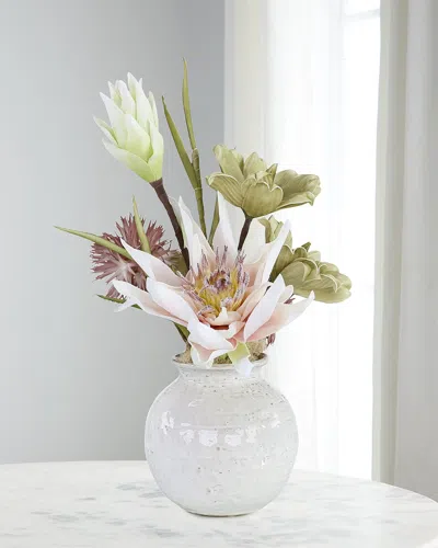 John-richard Collection Pretty In Pink 19" Faux Floral Arrangement In Ceramic Vase