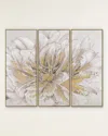 John-richard Collection Pristine Petals Framed Giclees By Thomas Hazlehurst, Set Of 3 In White/gold
