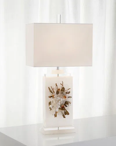 John-richard Collection Profusion Of Crystal Alabaster Table Lamp In Neutral
