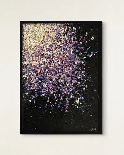 John-richard Collection Purple Composition Abstract Art By Ruan Wei In Black