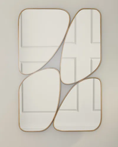 John-richard Collection Quadrant Mirror In Gold