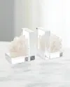 John-richard Collection Quartz Crystal Book Ends In White