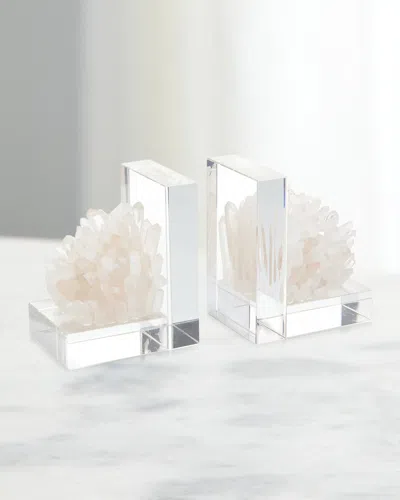 John-richard Collection Quartz Crystal Book Ends In Metallic