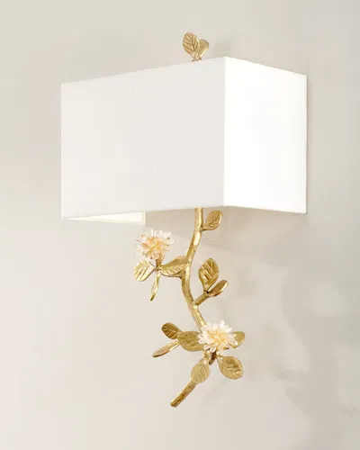 John-richard Collection Quartz Flower Single Light Wall Sconce In Gold