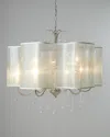 John-richard Collection Quatrefoil 9-light Shaded Chandelier In Silver