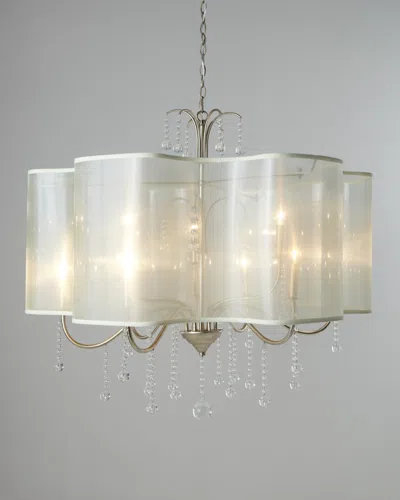 John-richard Collection Quatrefoil 9-light Shaded Chandelier In Silver