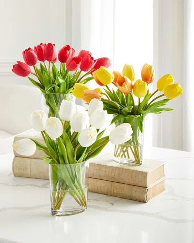 John-richard Collection Real Touch Spring Tulips Arrangement In White