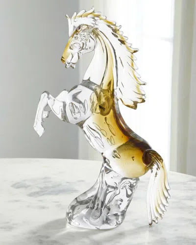 John-richard Collection Rearing Glass Horse Sculpture