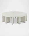John-richard Collection Revolve Cocktail Table In Terra White