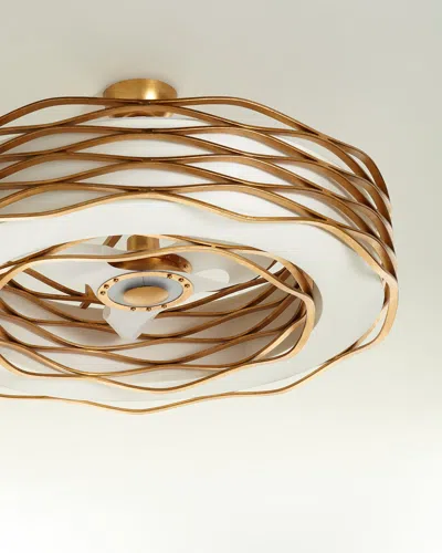 John-richard Collection Ribbons Of Gold 12-light Pendant With Fan
