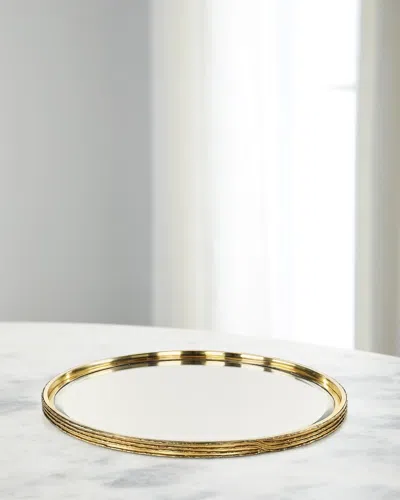 John-richard Collection Ringed Tray, Large In Gold