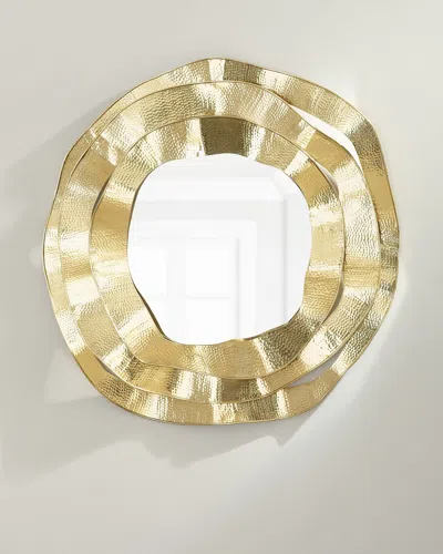 John-richard Collection Ripple Brass Mirror In Gold