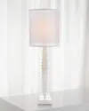 John-richard Collection Rippled Alabaster Crystal Table Lamp In White