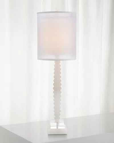 John-richard Collection Rippled Alabaster Crystal Table Lamp In White