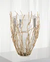 John-richard Collection Sapling Encased Silvered Glass Vase In Silver