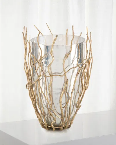 John-richard Collection Sapling Encased Silvered Glass Vase