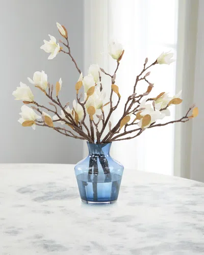 John-richard Collection Saucer Magnolias Faux-floral Arrangement In White