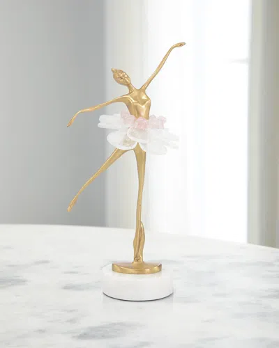 John-richard Collection Selenite Ballet Sculpture On Marble Base I