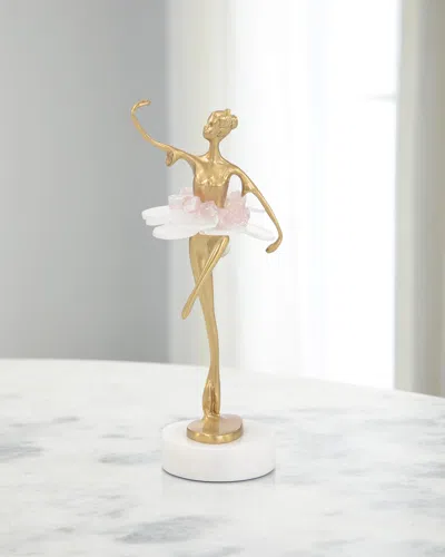 John-richard Collection Selenite Ballet Sculpture On Marble Base Iii