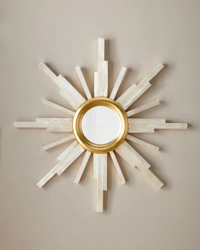 John-richard Collection Selenite Star Mirror In Gold