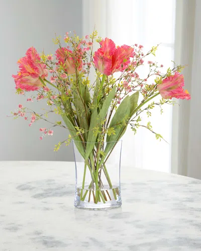 John-richard Collection Sherbert Delight 25" Faux Floral Arrangement In Glass Container In Green