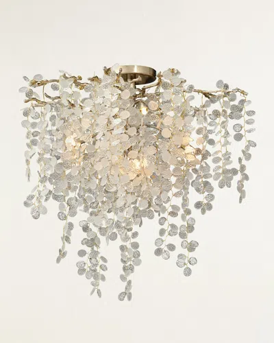 John-richard Collection Shiro Noda Five-light Flush Chandelier, 10.5"t X 25"d In Clear