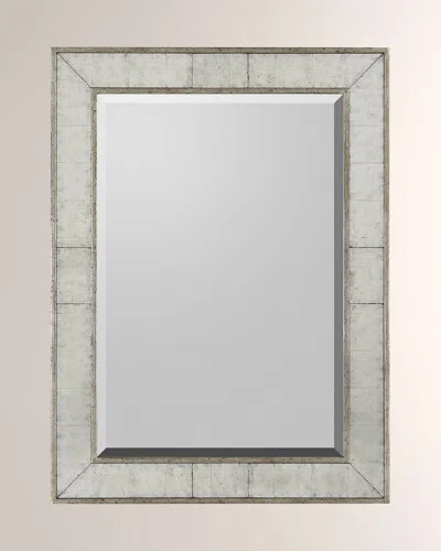 John-richard Collection Silver Frame With Center Rectangular Beveled Mirror In Gray