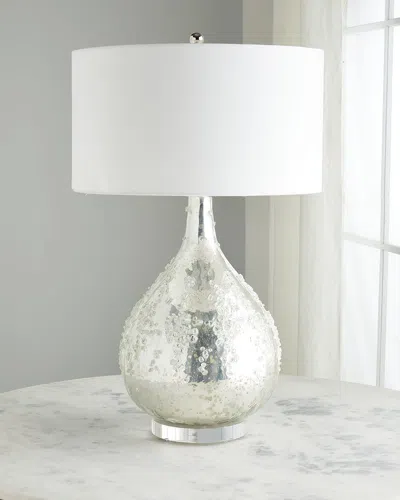 John-richard Collection Silver Glass Table Lamp In Metallic