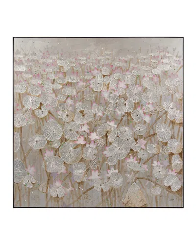 John-richard Collection Silver Lily Pond Wall Art By Teng Fei In Multi