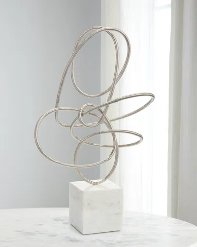 John-richard Collection Silver Ribbon Dance Ii 19" Sculpture In Metallic