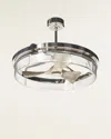 John-richard Collection Sinclair 34" Chandelier With Fan In Silver