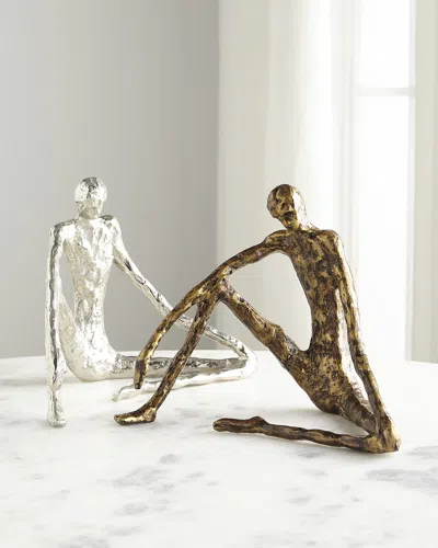 John-richard Collection Sitting Sculpture In Gold