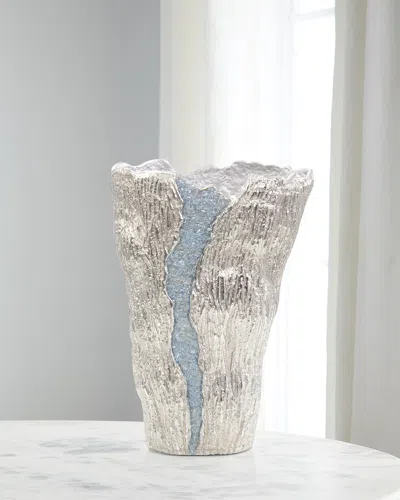 John-richard Collection Small Cascade Vase, Gray In Silver