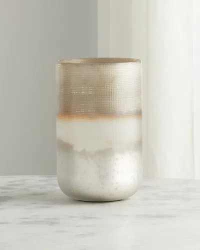 John-richard Collection Small Seabrook Glass Vase - 10" In Silver