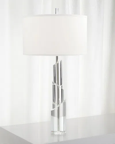 John-richard Collection Solid Crystal Table Lamp In Metallic