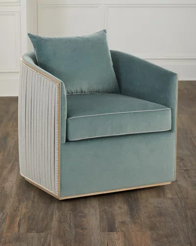 John-richard Collection Sonoma Swivel Chair In Blue