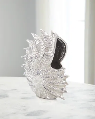 John-richard Collection Spiny Seashell Sculpture In Metallic