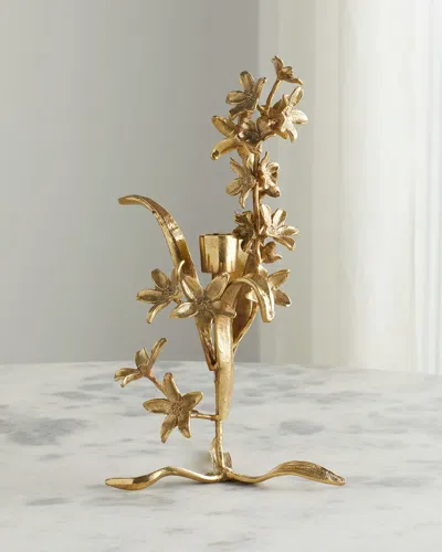 John-richard Collection Spring Flowers Candle Holder I In Gold