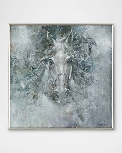 John-richard Collection Starlit Stallion Original Painting By Lm Zhou In Gray
