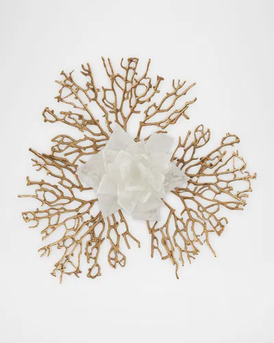 John-richard Collection Stone Flora 17" 3-light Selenite Wall Sconce In Gold
