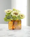 John-richard Collection Sunflowers 17" Faux Floral Arrangement In Glass Container In Yellow